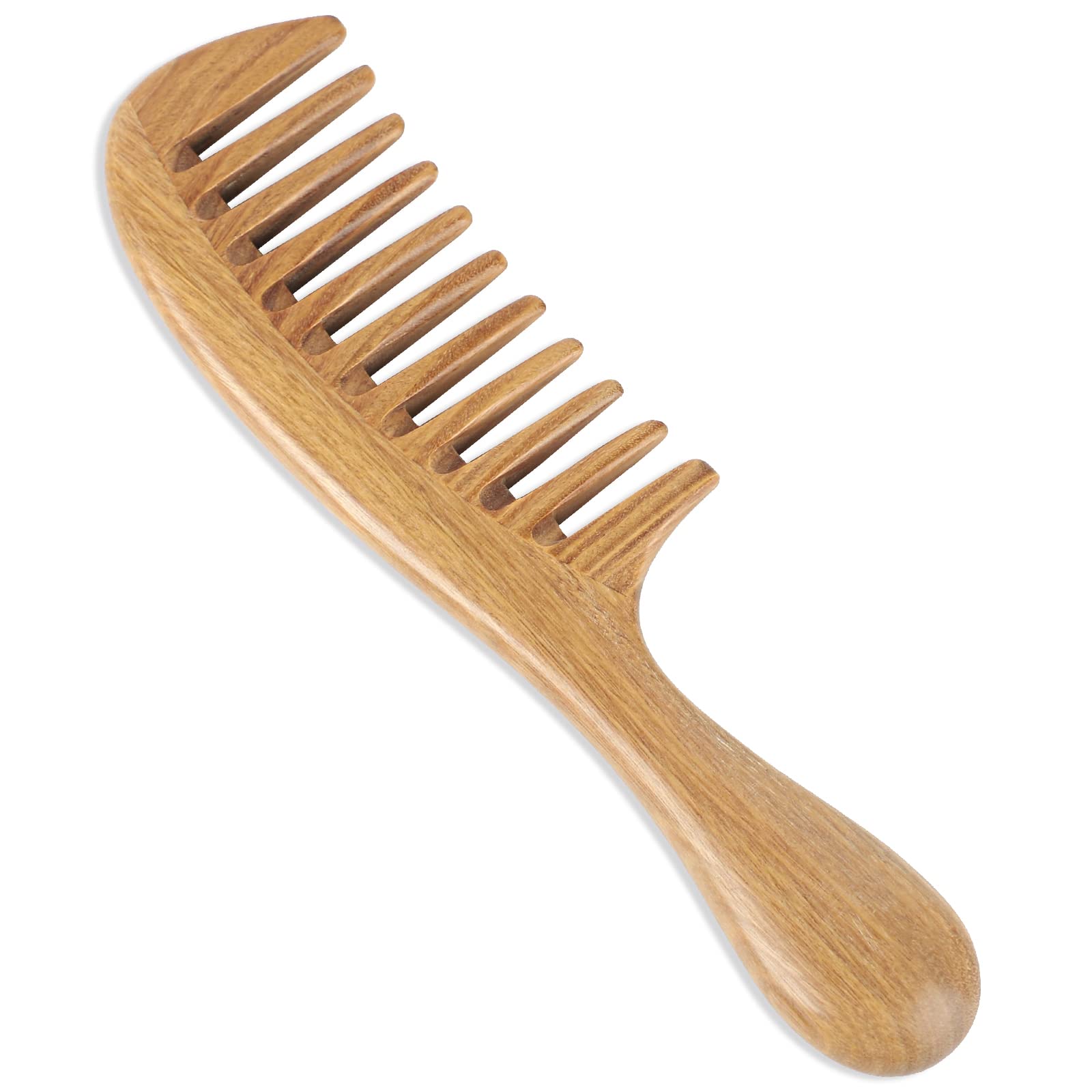 Onedor Handmade Sandalwood Hair Combs Set - Anti-Static Scented Wooden Wide Tooth and Fine Tooth Combs for Natural Hair Detangling