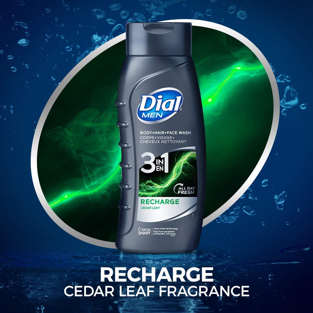 Dial For Men 3-in-1 Hair + Body + Face Wash, Recharge...