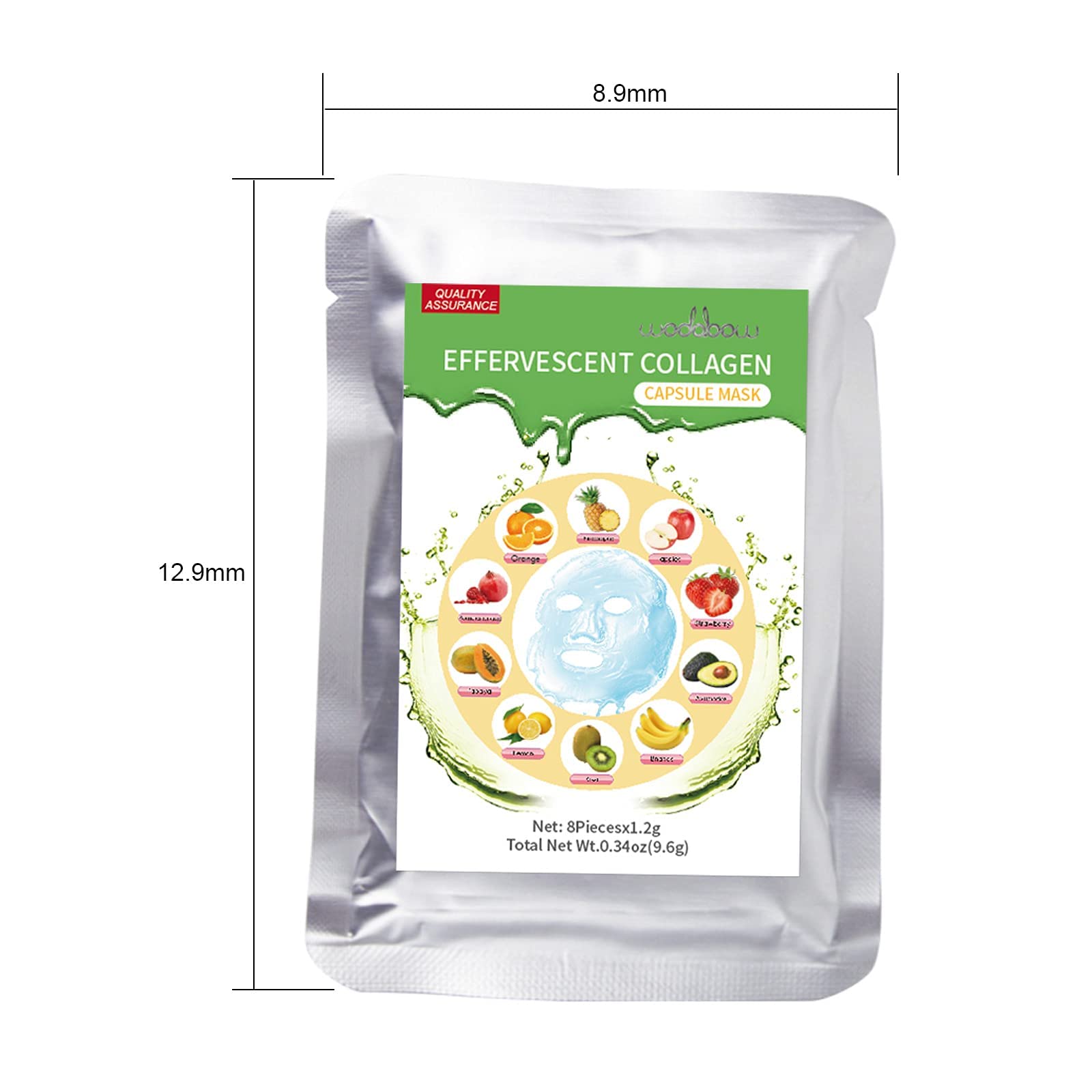 wodabow 32Pcs Collagen Capsule Mask for Face Mask Machine can be used in mask manufacturing machine Effervescent mask for DIY fruit mask machine