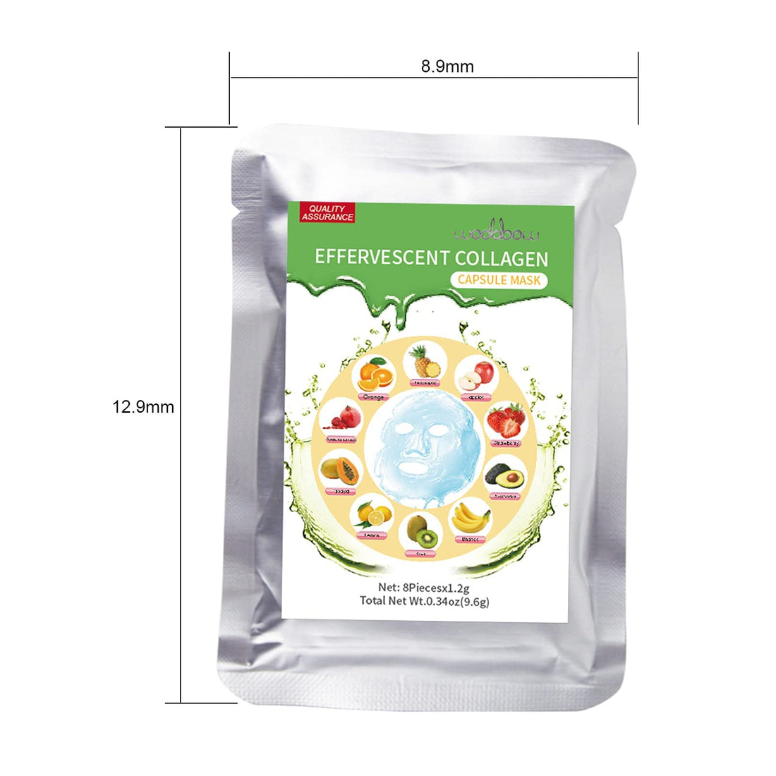 wodabow 32Pcs Collagen Capsule Mask for Face Mask Machine can be used in mask manufacturing machine Effervescent mask for DIY fruit mask machine