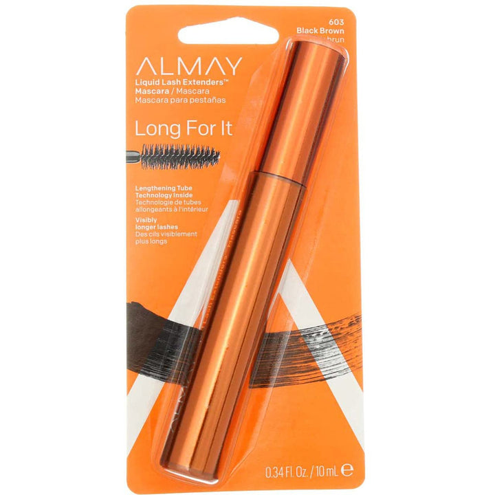 Almay Liquid Lash Extenders Mascara, Black Brown, 1.1 Fluid Ounce