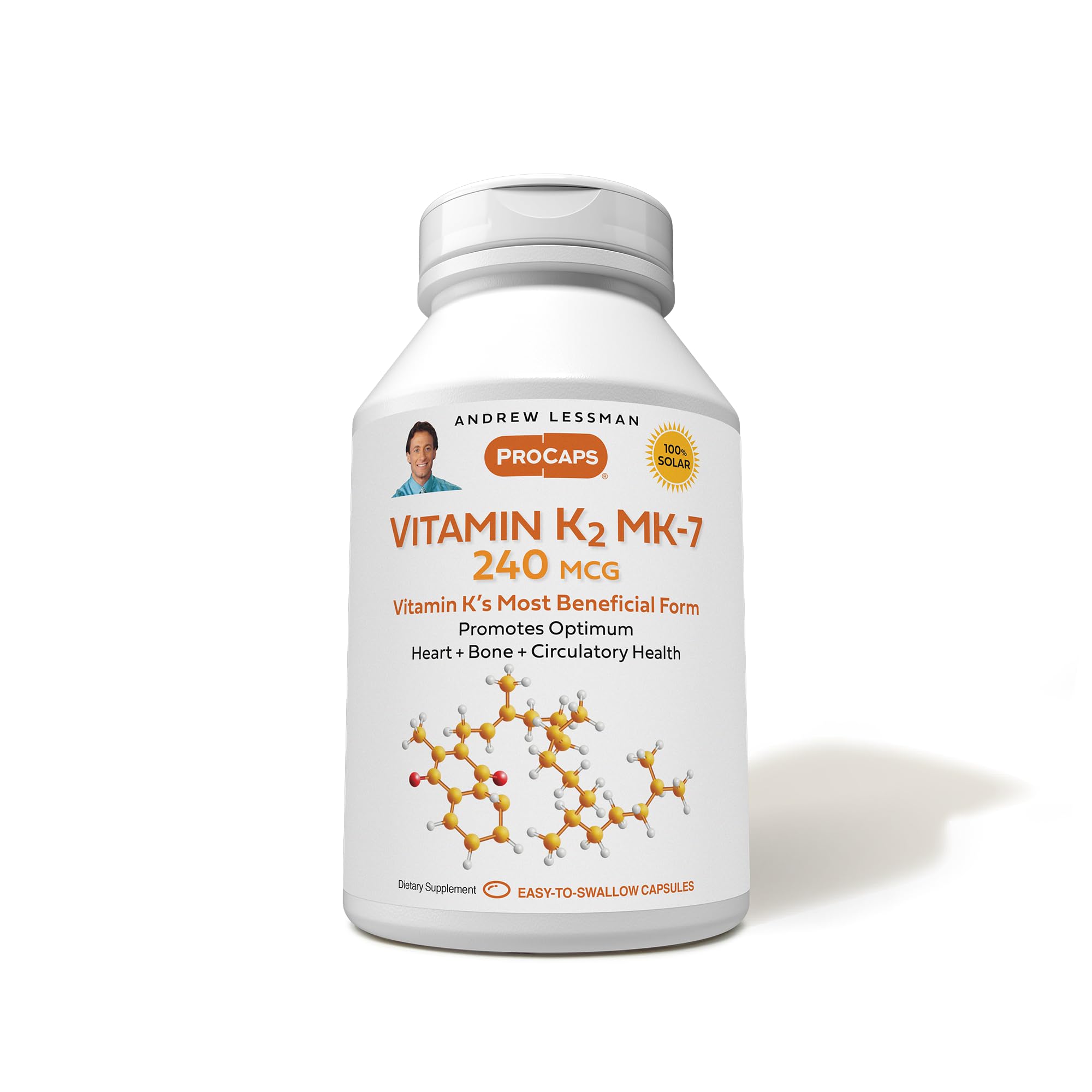 ANDREW LESSMAN Vitamin K2 MK7 240 mcg 360 Softgels - Essential for Healthy Calcium Utilization, Promotes Optimum Skeletal, Heart and Arterial Health. No Additives. Small Easy to Swallow Softgels