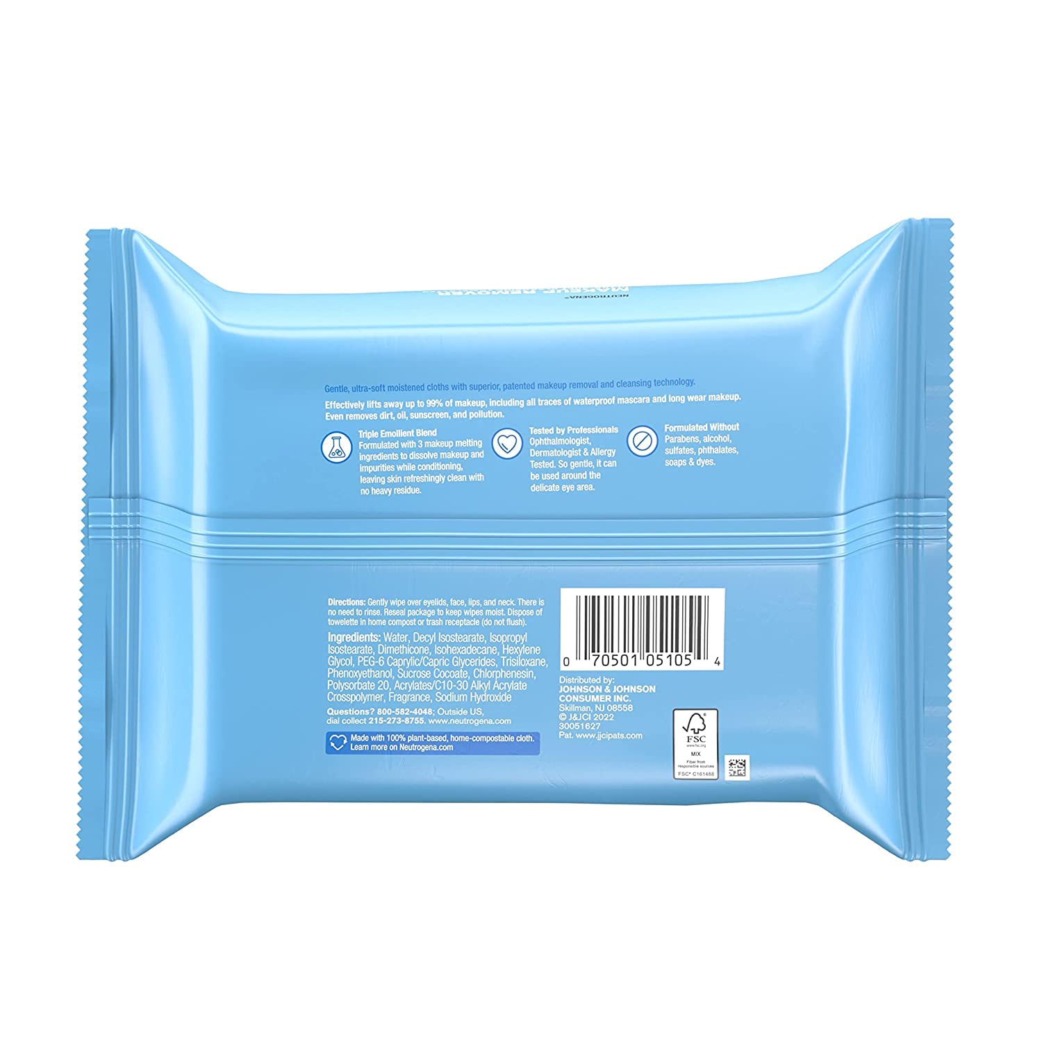Neutrogena Makeup Remover Ultra-Soft Cleansing Towelettes 25 Count (Pack of 3)