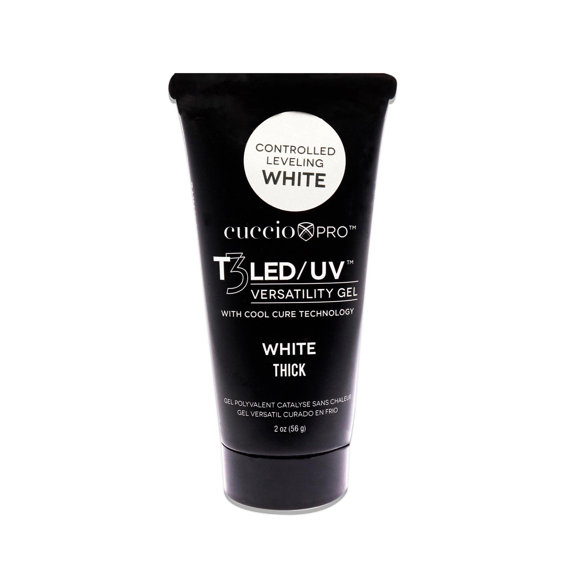 Cuccio Pro - T3 Cool Cure Versatility Gel Tube - Controlled Leveling White - for Women - Nail Gel - 2 oz