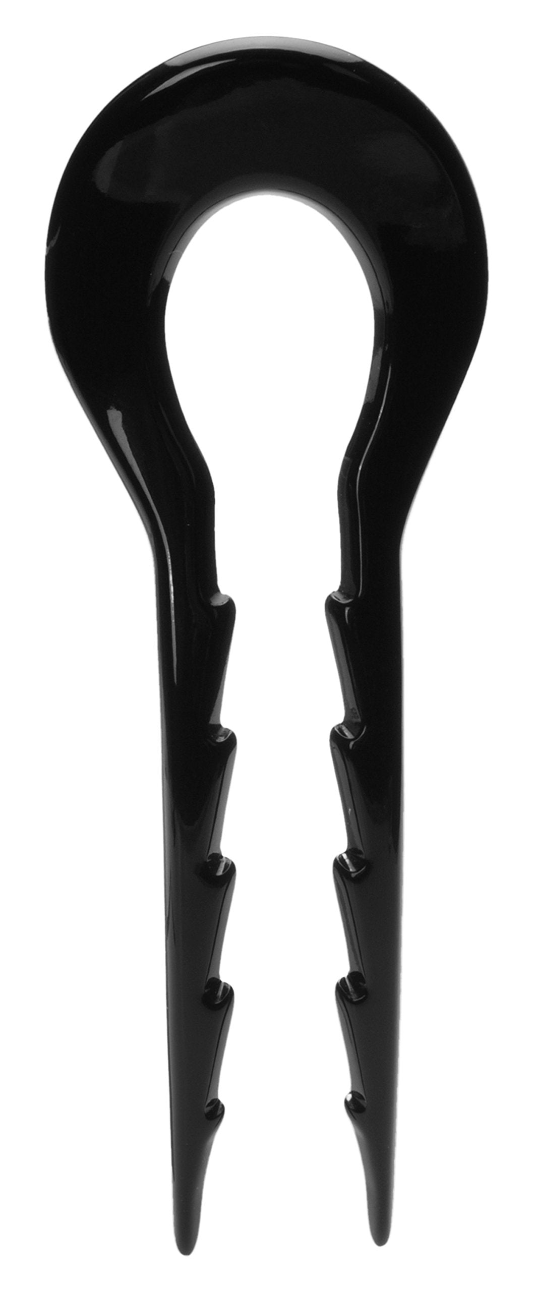 France Luxe Notched Chignon Pin Black