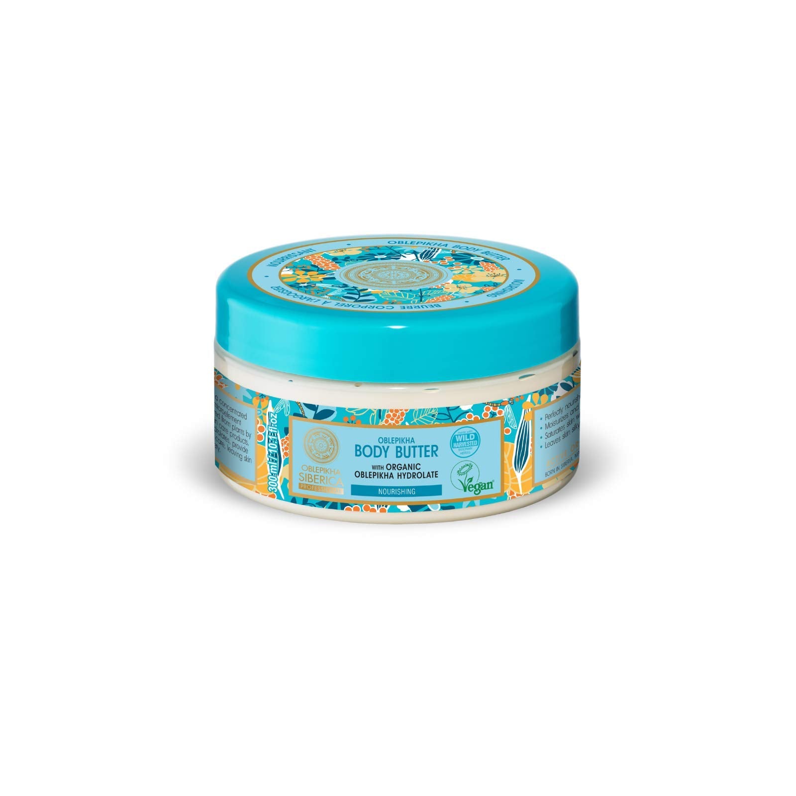 Natura Siberica Oblepikha Body Butter 300ml Nourishing and Moisturizing Altai Sea Buckthorn Oil