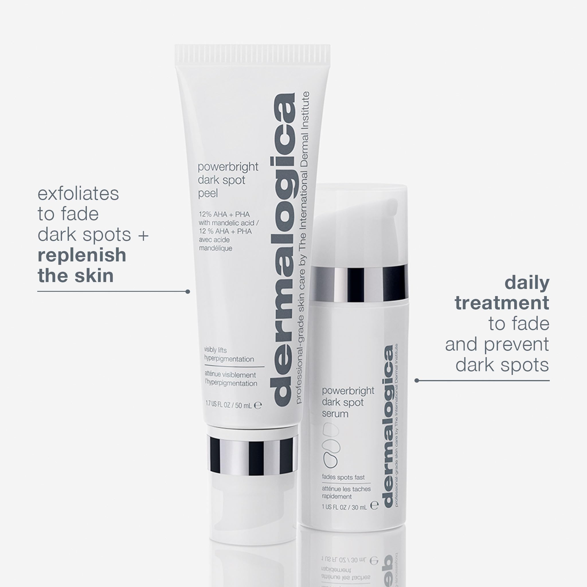 Dermalogica PowerBright Dark Spot System Skin Care Kit, Includes Face Serum and Peel - Fade, Lift, and Prevent Dark Spots and Hyperpigmentation