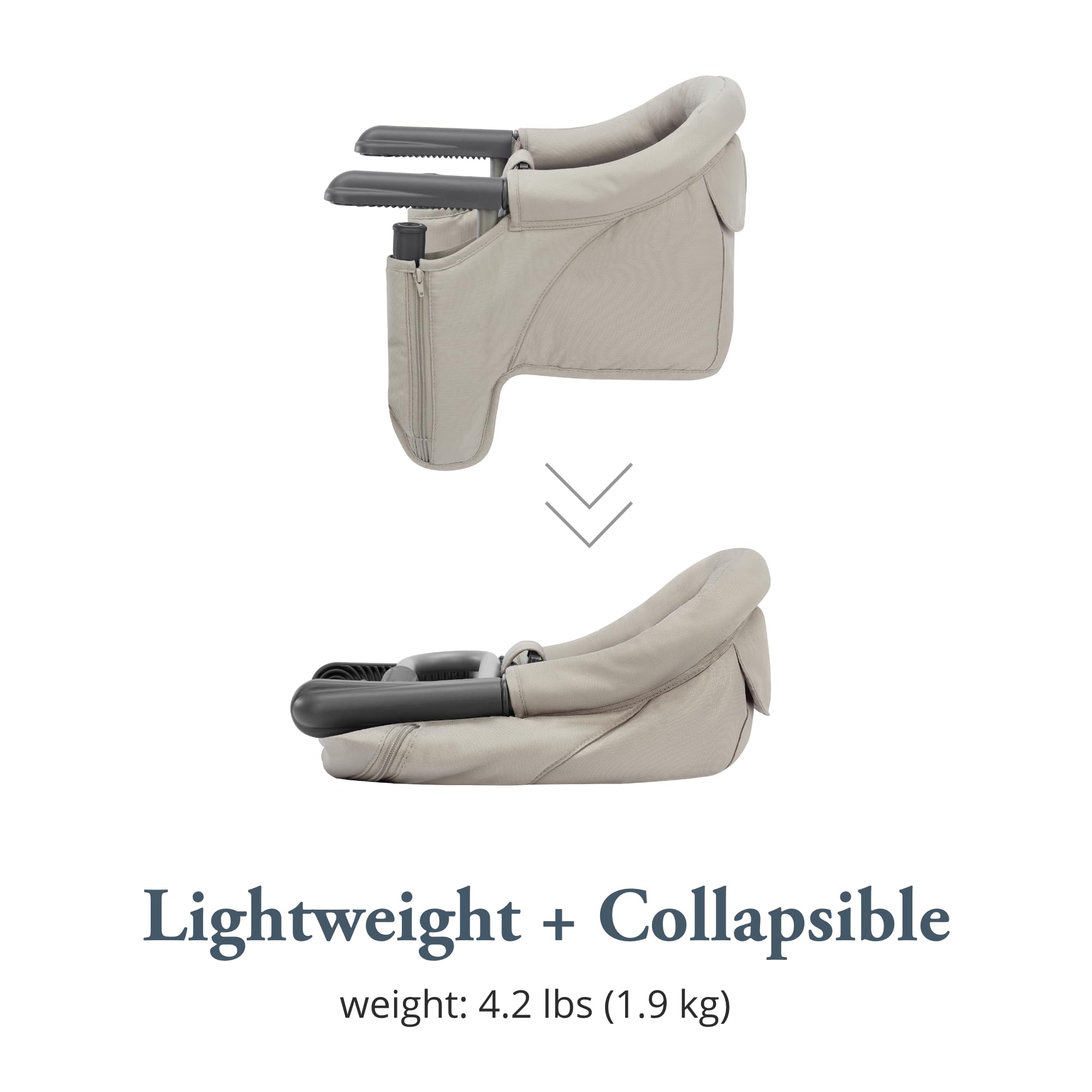 Inglesina Fast Table Chair, Cream - Portable Baby High Chair - for Babies & Toddlers up to 37 lbs - Collapsible Design - Fits Tables 0.8'' to 3.5'' Thick - Compact & Easy to Use - Travel Bag Included