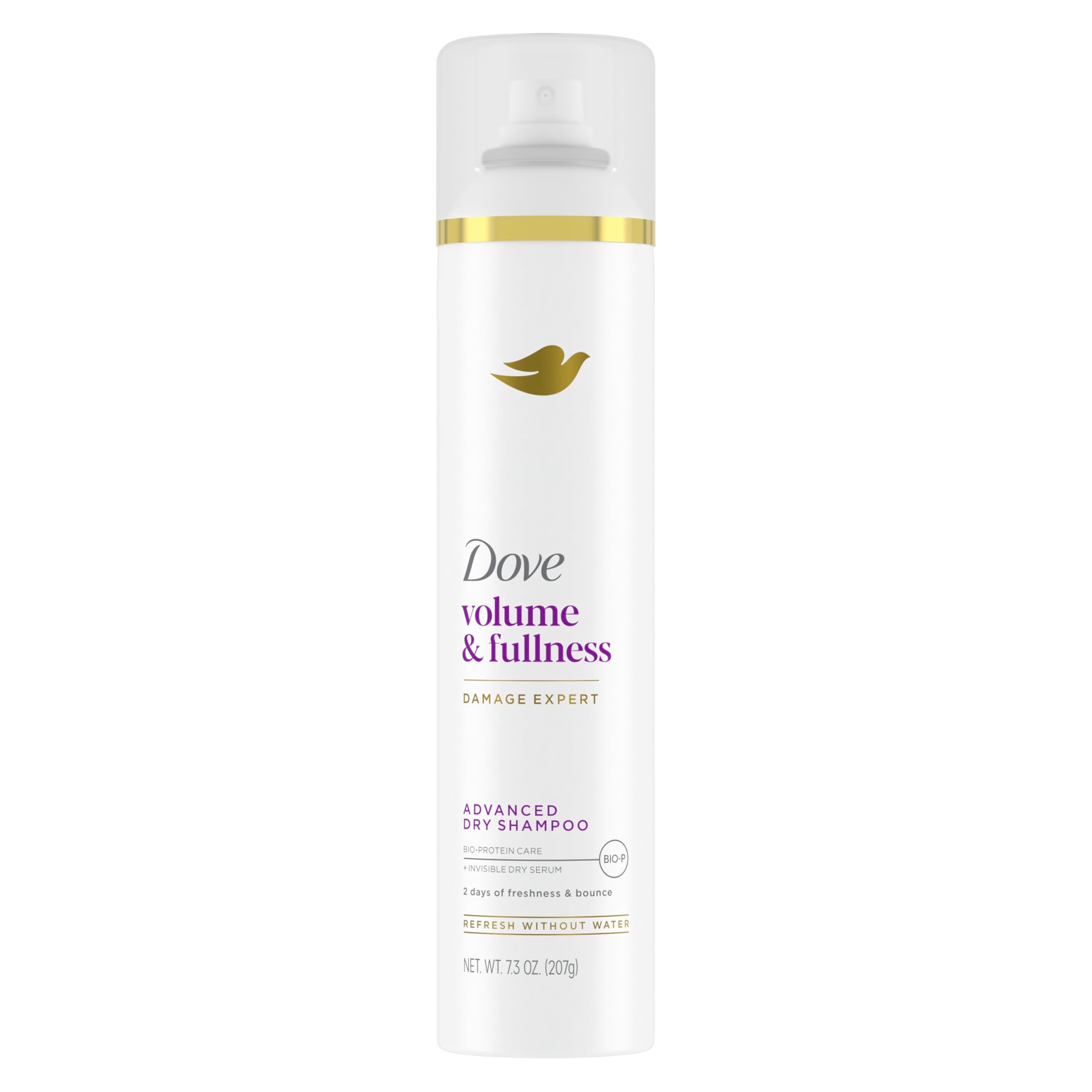 Dove Advanced Advanced Dry Shampoo Volume & Fullness Refresh & Revive Flat Hair Without Water for 2 Days of Freshness & Bounce 7.3 oz
