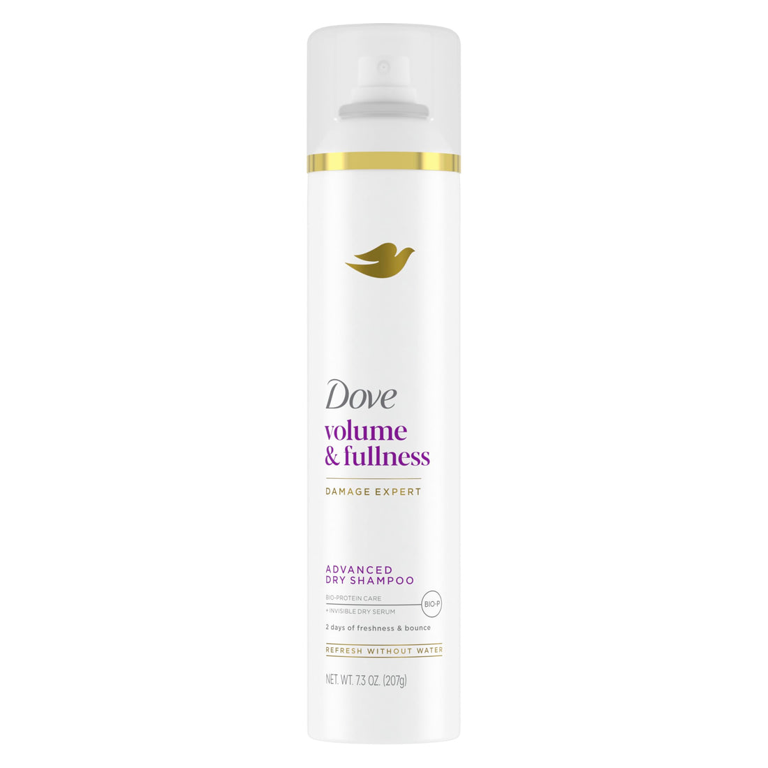 Dove Advanced Advanced Dry Shampoo Volume & Fullness Refresh & Revive Flat Hair Without Water for 2 Days of Freshness & Bounce 7.3 oz