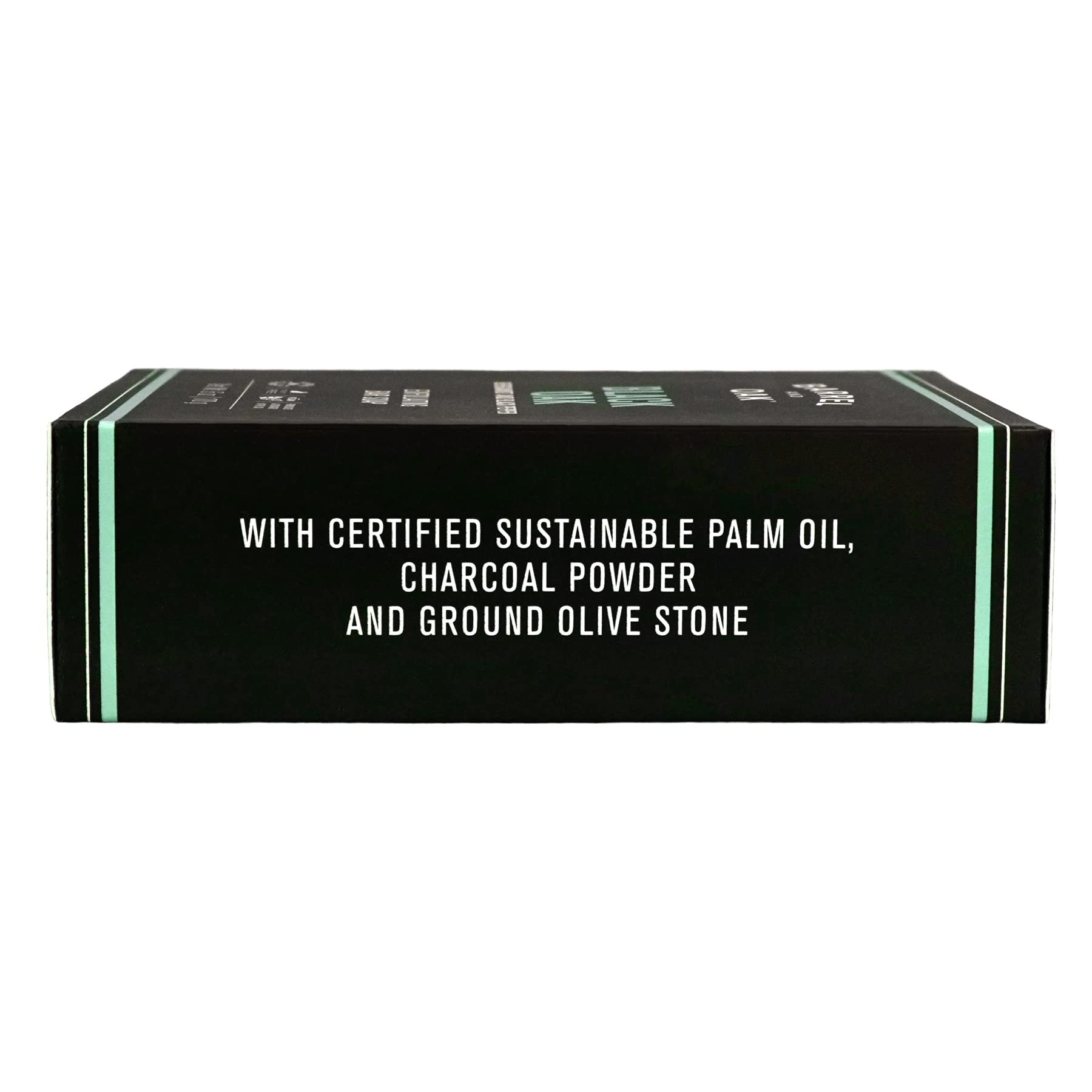 Barrel and Oak - Exfoliating Bar Soap, Men's Soap Bar, Natural Exfoliator, Deep Cleans Pores & Removes Dead Skin, Certified Sustainable Palm Oil, Charcoal Powder, & Olive Stone, Vegan(Black Oak, 6 oz)