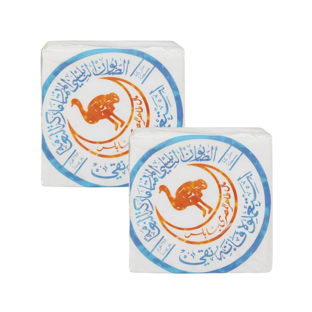 Ostrich Virgin Olive Oil Nabulsi Soap Bar - 2 Pack 100% Pure Olive Oil Soap Bar for Face & Body - Chemical Free Soap Bar for Men & Women (Original) Unscented - Hypoallergenic - Sensitive skin