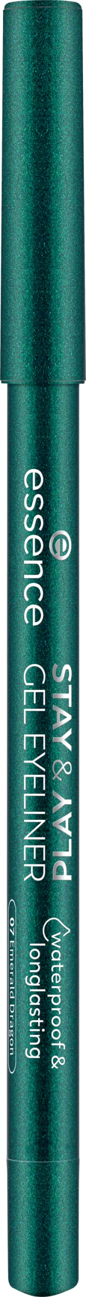 essence | Stay & Play Gel Eyeliner | Super Soft Gel-like Texture | Waterproof & Longlasting | Vegan & Cruelty Free (07 Emerald Dragon)
