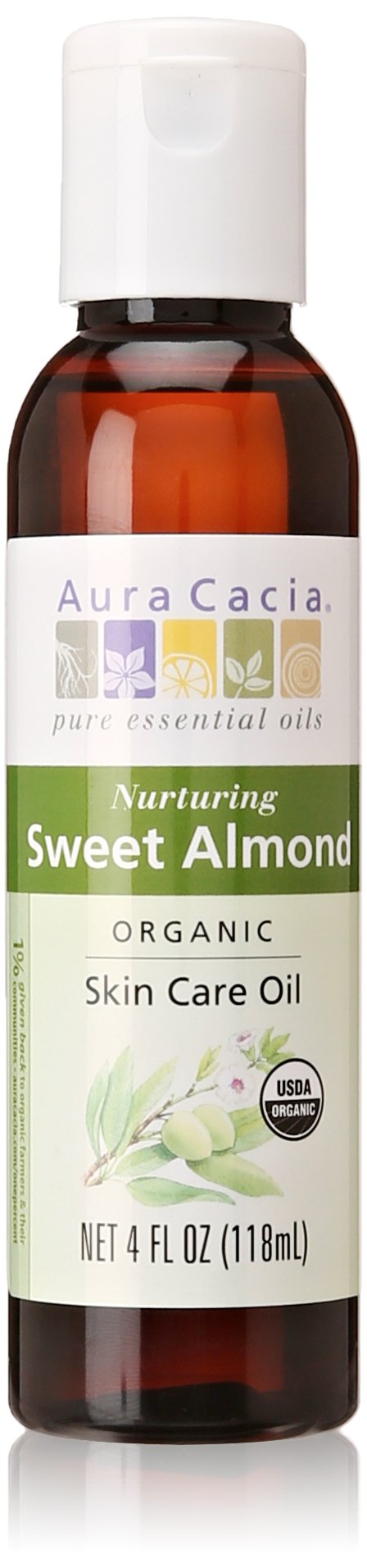 Aura Cacia Organic Sweet Almond Oil | GC/MS Tested for Purity | 118ml (4 fl. oz.)