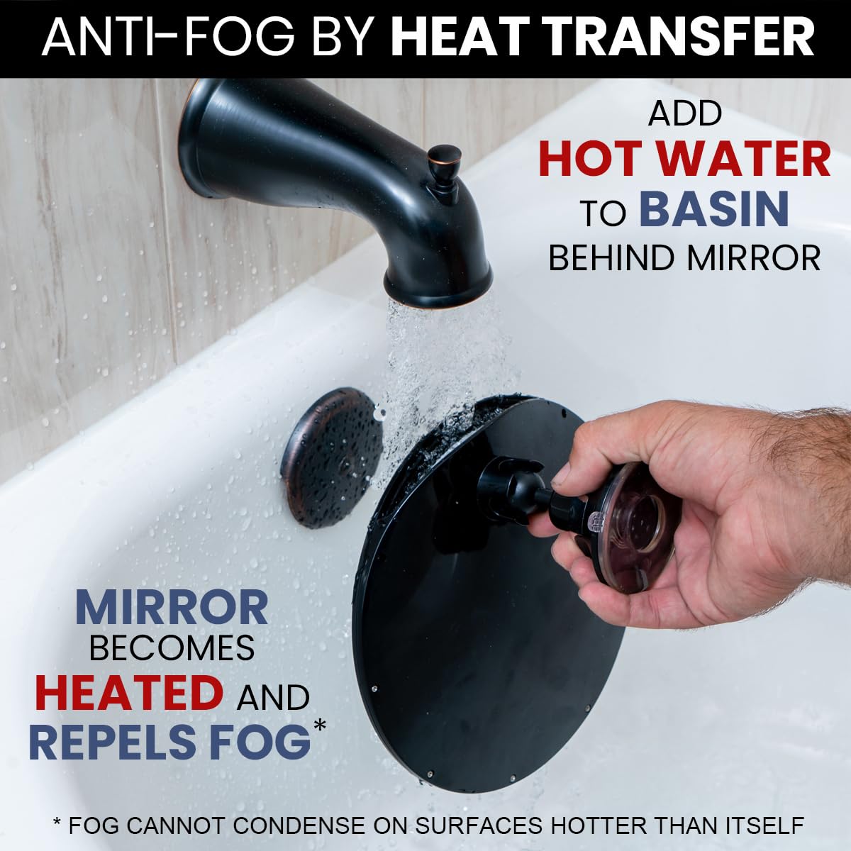 2018 Shatterproof Fogless Shower Mirror For Shaving with Razor Holder and Superior Sticky Suction-Cup, 8 Diameter (Including Frame)