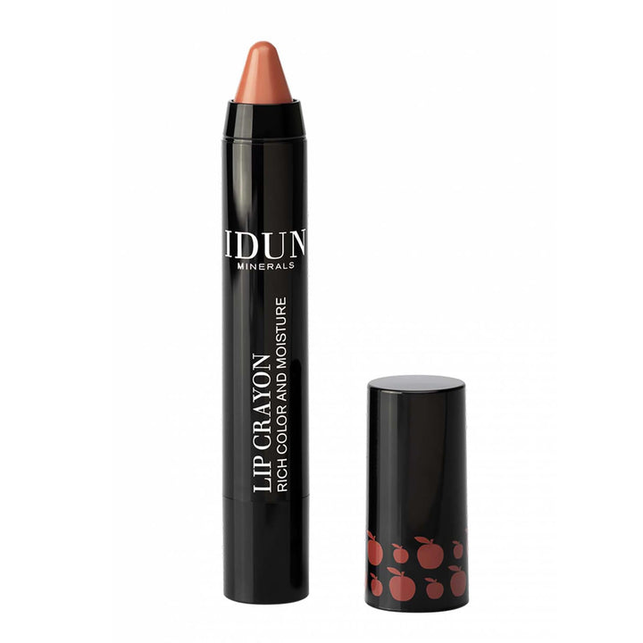 IDUN Minerals Lip Crayon Anni-Frid - Highly Pigmented Rich Color, Full Coverage, Lipstick/Liner - Moisturizing Creamy Texture - Vegan, No Preservatives, Safe for Sensitive Skin - Soft Brown, 0.08 oz
