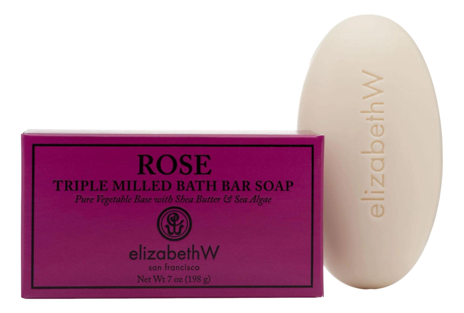 elizabeth W Rose Triple Milled Bath Bar Soap, 7 Ounces
