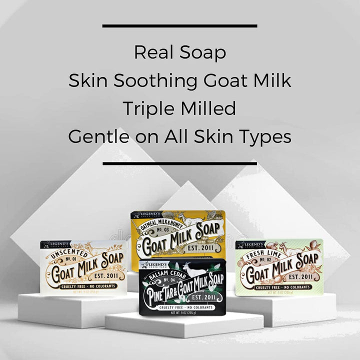Legend's Creek Farm Goat Milk Soap - Triple Milled Moisturizing Soap Bar for Hands and Body - 9 Oz Creamy Lather, Nourishing, Natural Soap for Sensitive Skin Assorted Bundle