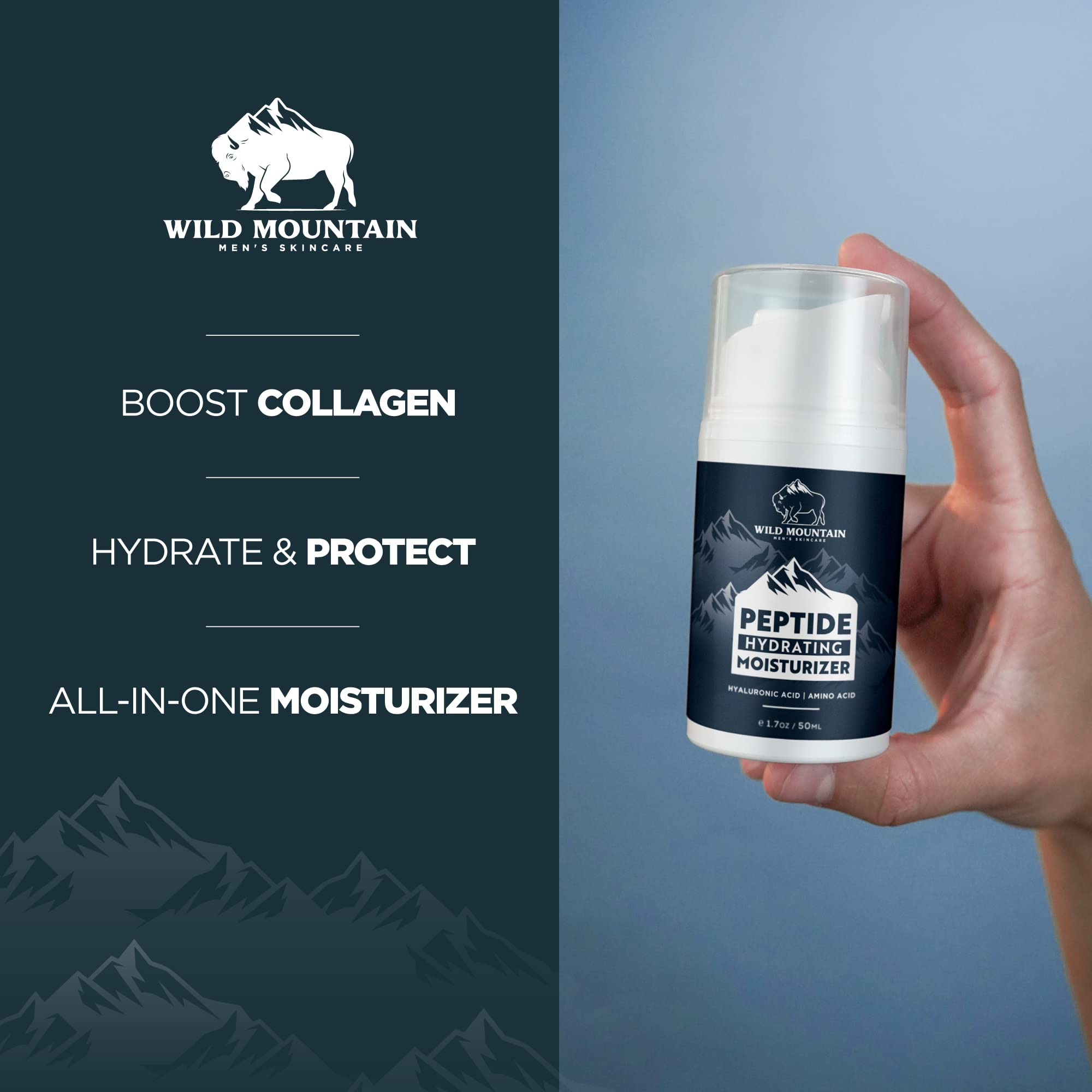 Peptide Moisturizer for Men - Mens Face Moisturizer - Face Moisturizer for Men - Mens Moisturizer - Mens Facial Moisturizer - Mens Face Lotion - Facial Moisturizer for Men