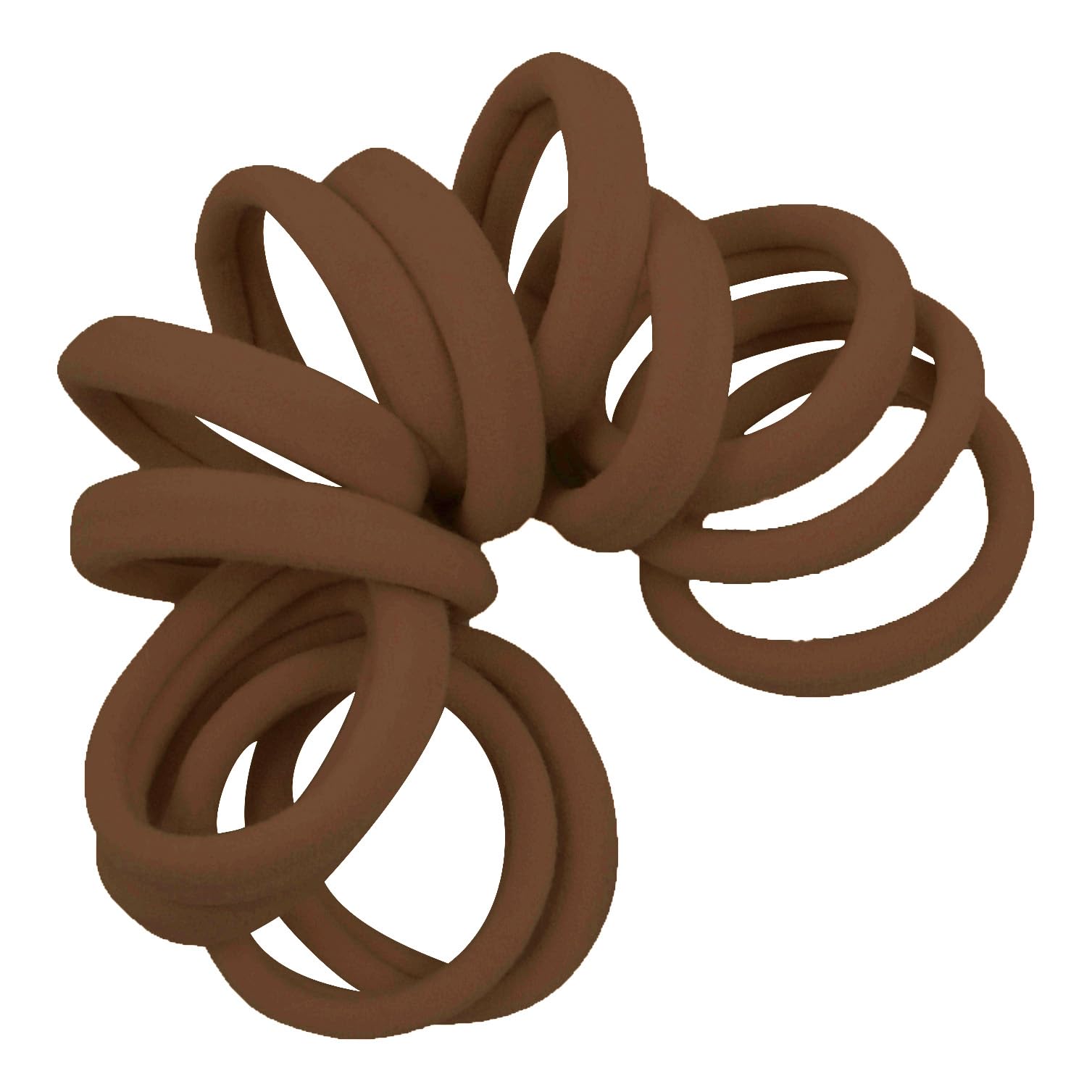 Medium Brown (Chocolate) : Cyndibands Strong Hold, Soft And Seamless 1.5 Fabric Ponytail Holders - 12 Hair Ties (Medium Brown)