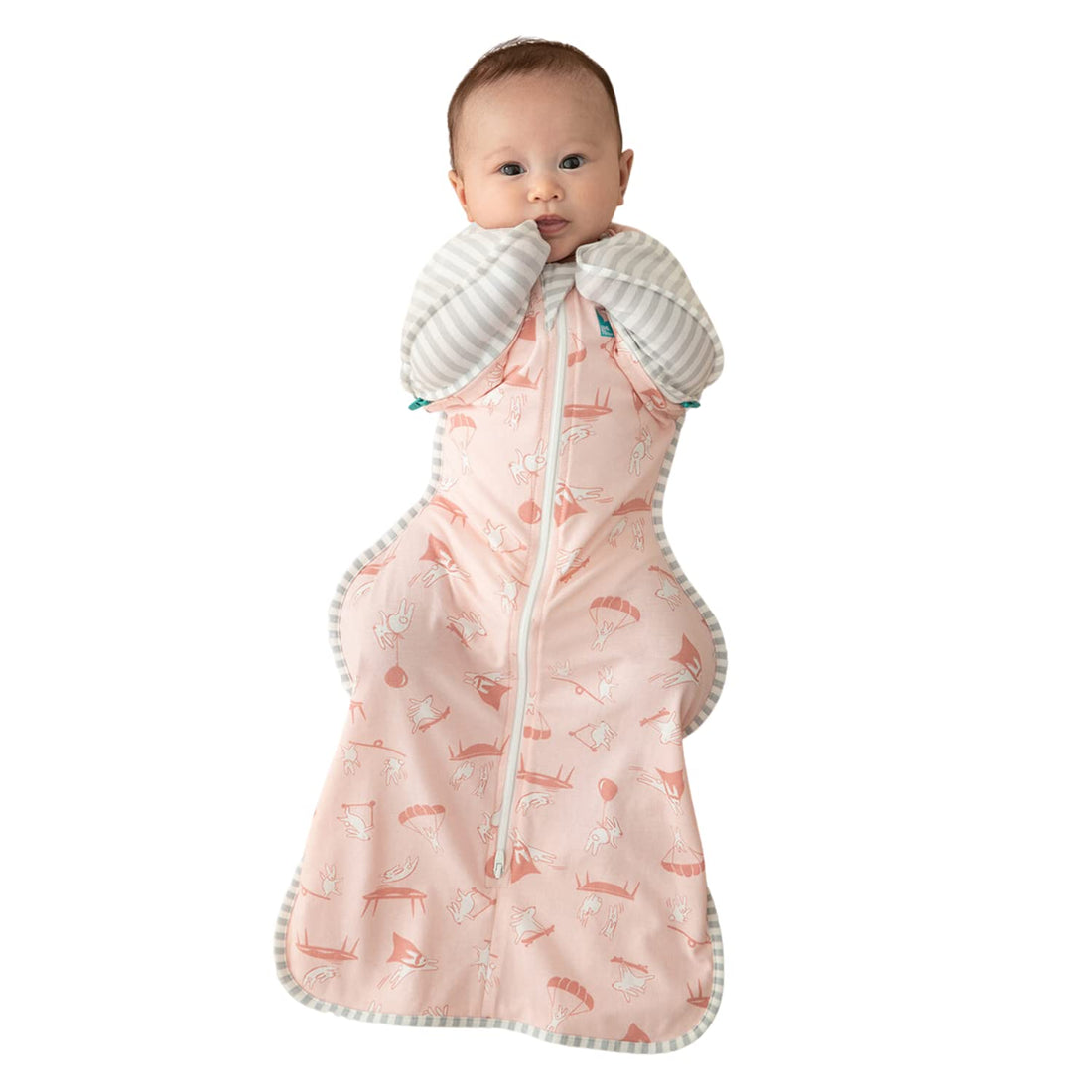 Love to Dream Swaddle Up Transition Swaddle, Patented Zip-Off Wings, Gently Help Baby Transition from Being Swaddled to Arms Free When Showing Signs of Rolling, Lite 0.2 TOG, 19-24 lbs, White