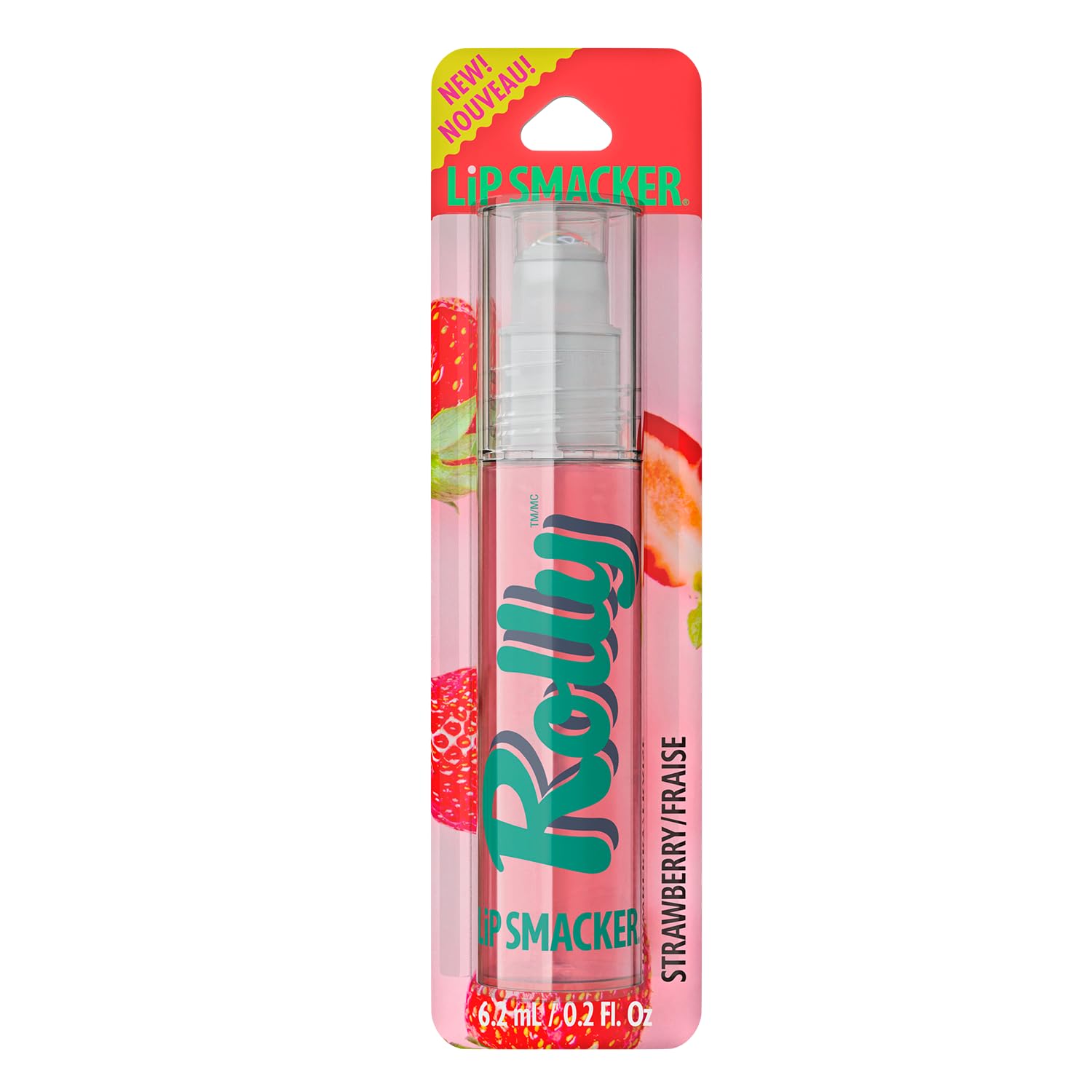 Lip Smacker Rolly Lip Gloss, Classic Roller-Ball Design for a Cooling Sensation, Hydrating & Moisturizing Shine - Strawberry