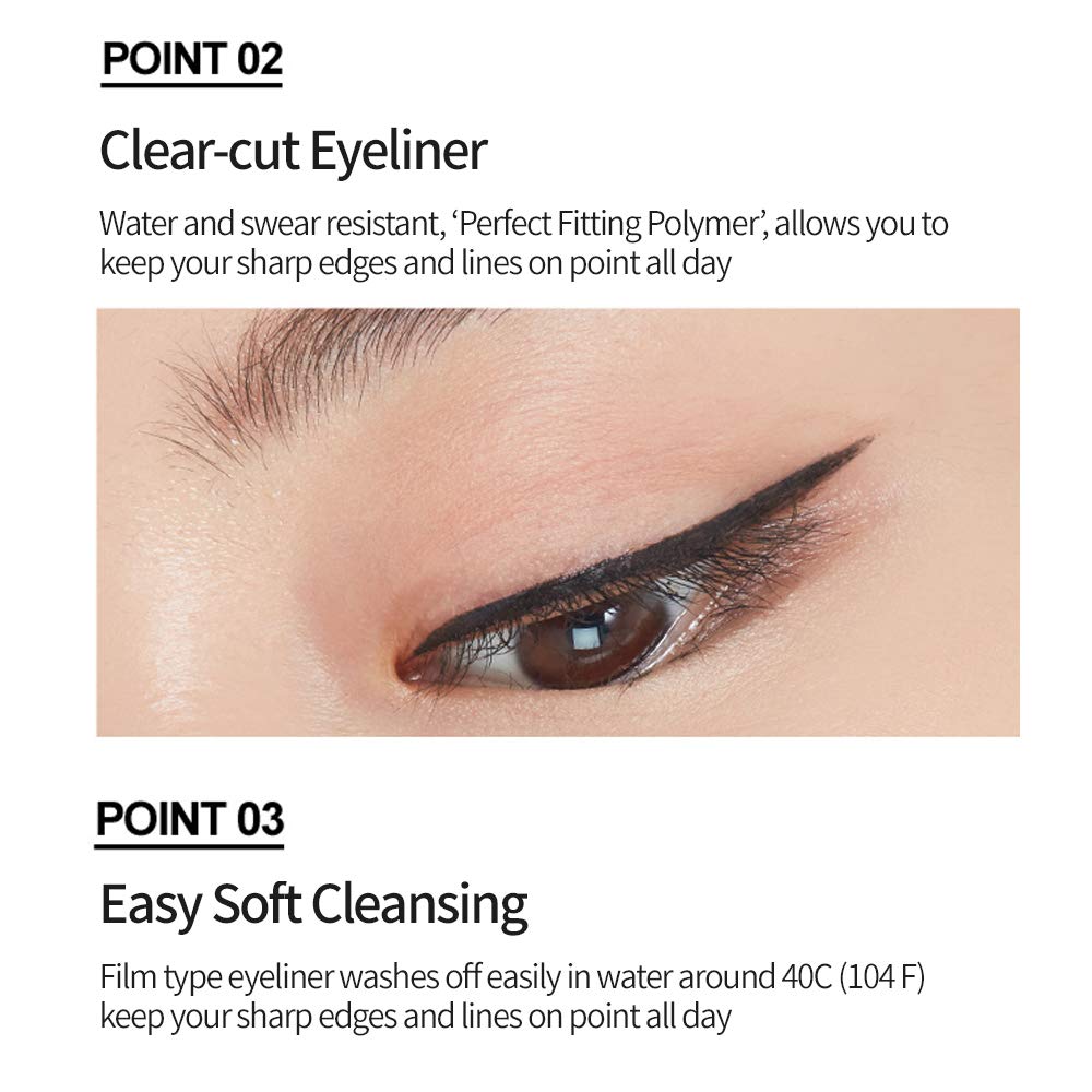 ETUDE Drawing Show Brush Eyeliner - Brown | Clear-Cut Soft Brush Eyeliner for a Long-Lasting Eyes Makeup | Korean Makeup, K-beauty