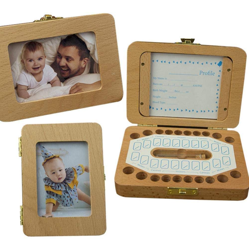 Janice Life Baby Tooth Keepsake Box, Wooden Tooth Fairy Box, Classic, Dark Burlywood, 5.51 x 4.29 x 1.22 Inches