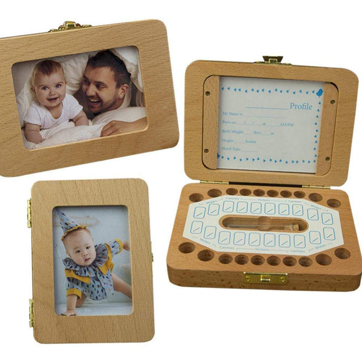 Janice Life Baby Tooth Keepsake Box, Wooden Tooth Fairy Box, Classic, Dark Burlywood, 5.51 x 4.29 x 1.22 Inches
