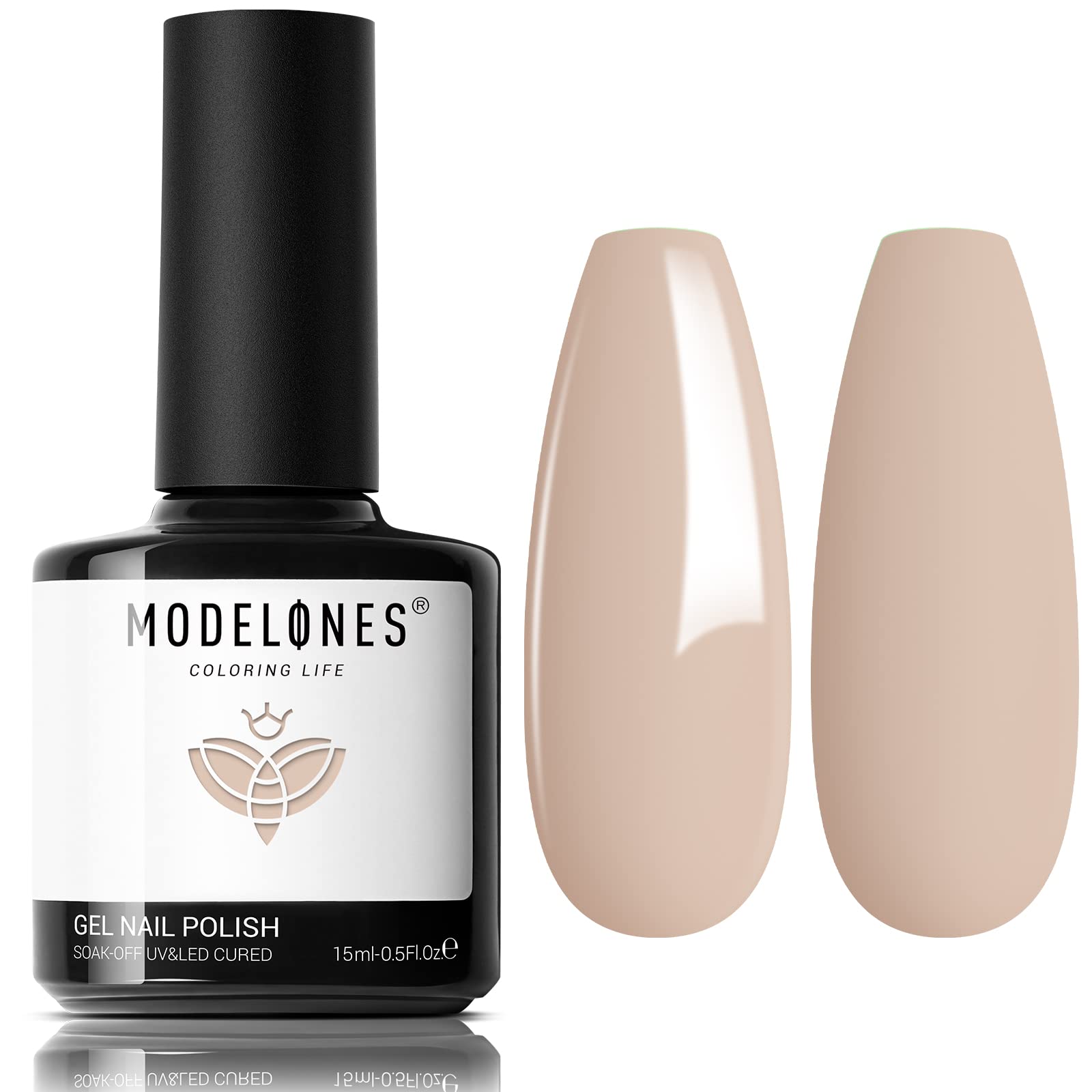 modelones Gel Nail Polish, 15ML Neutral Nude Gel Polish Color Soak Off LED Skin Tone Tan Color Nail Gel Polish Natural Nail Polish Long Wear Nail Art Manicure at Home Gift, 0.5 Fl Ounce
