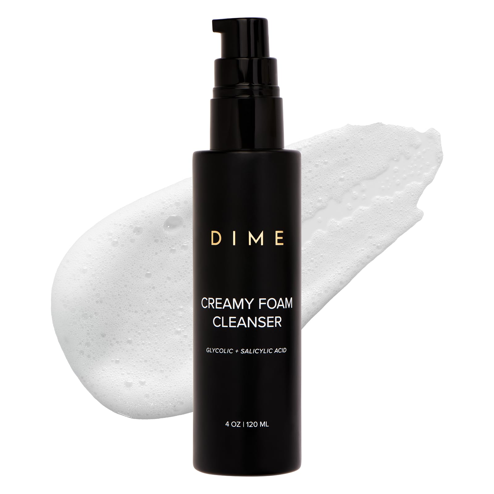 DIME Beauty Creamy Foam Cleanser, Foaming Face Wash, Daily Salicylic Acid Facial Cleanser for Oily Skin, 4 oz / 120 m