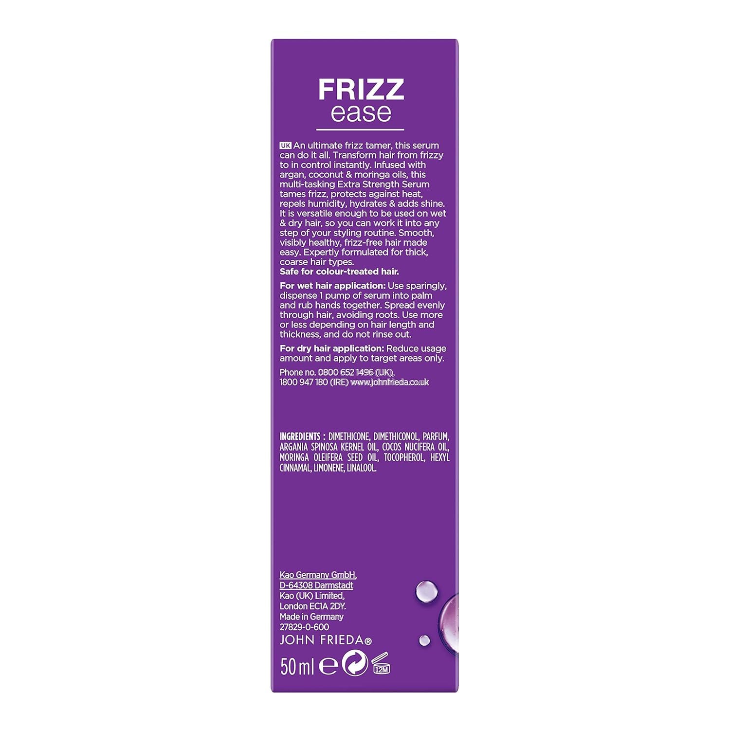 John Frieda Frizz-Ease Serum X-Strength 1.69oz (3 Pack)