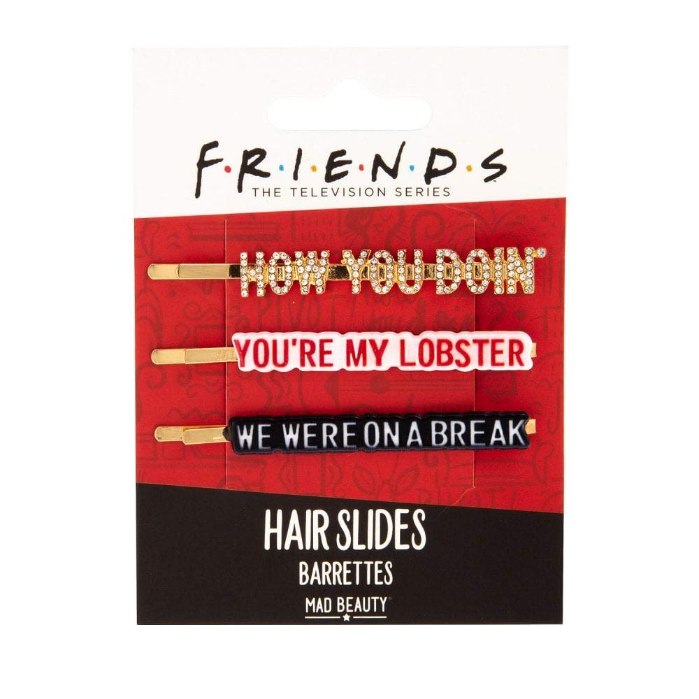 FRIENDS TV Show Gold Hair Slides, Hair Barrettes with Friends-Themed Sayings, How You Doinââ‚¬â„¢, Youââ‚¬â„¢re My Lobster, We Were On a Break
