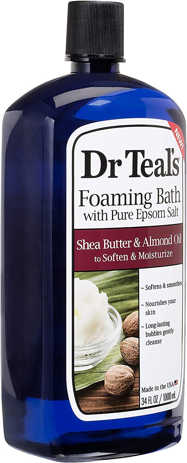 Dr. Teal's Foaming Bath Variety Gift Set (2 Pack, 34oz Ea.) - Soothe & Sleep Lavender, Moisturizing Shea Butter & Almond Oil - Essential Oils Blended with Pure Epsom Salt Ease Pain & Relieve Stress