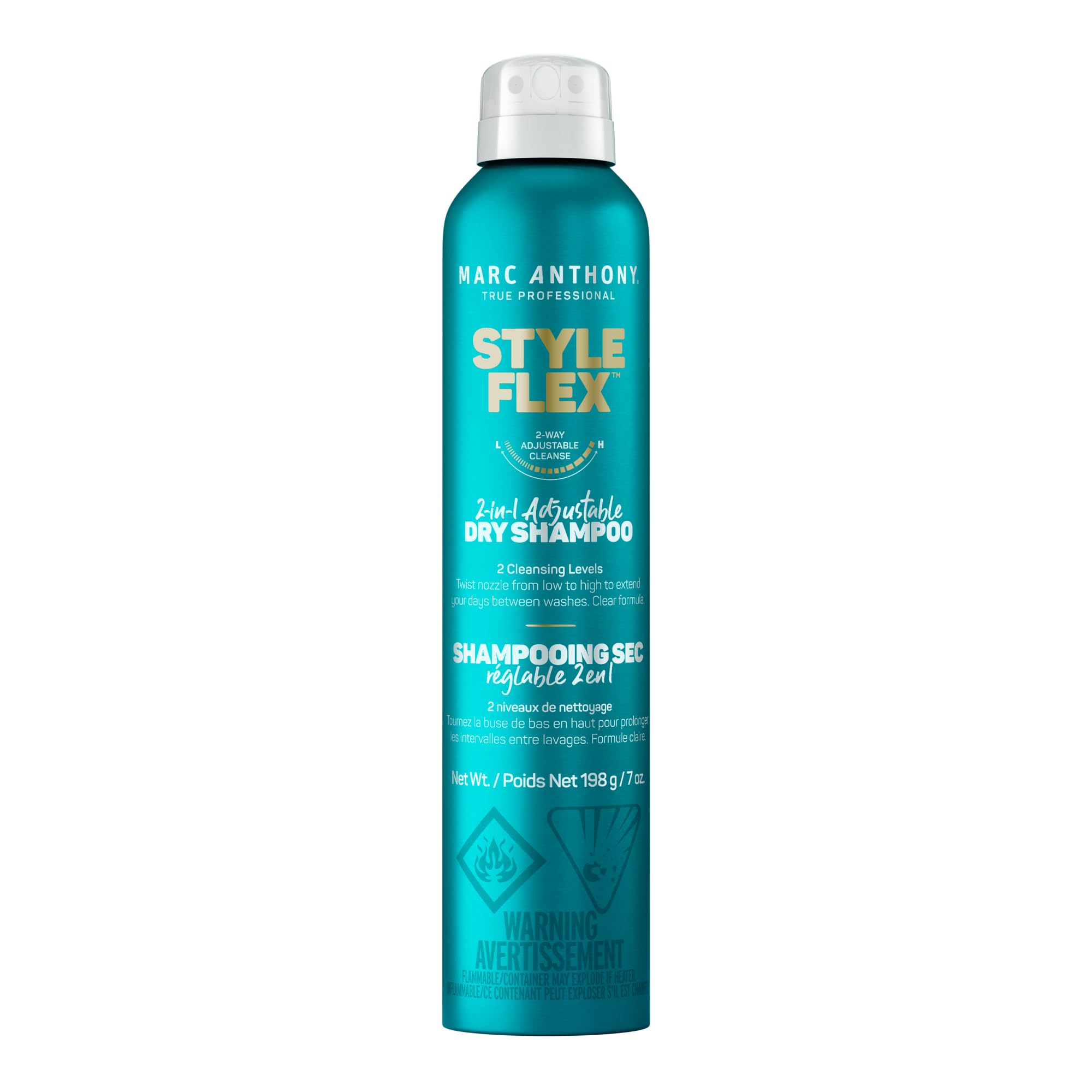 Marc Anthony Dry Shampoo for Women & Men, Style Flex 2-in-1 Adjustable Spray - 2 Cleaning Levels Dry Shampoo for Refreshed, Well-Groomed Hair Between Washes - All Hair Colors, 7 oz