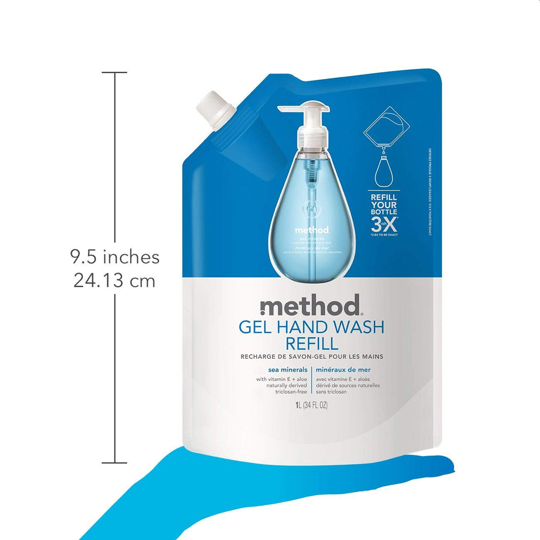 Method Gel Hand Soap Refill, Sea Minerals, 34 Fl Oz (Pack of 3)