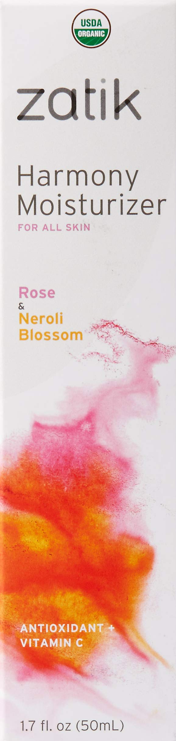 Rose And Neroli Blossom, 1.7 Fl Oz: Zatik Naturals - Rose And Neroli Blossom Harmony Usda Organic Moisturizer (1.7 Fl Oz, 50Ml) Vegan Non Gmo Gluten Free Soy Free Alcohol Free Ph