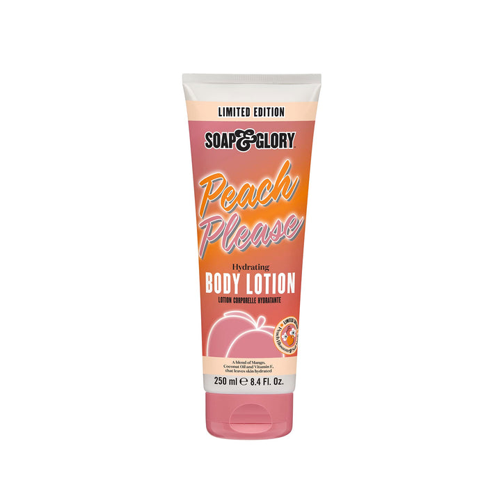 Soap & Glory Peach Please Body Lotion - Peach Blossom Body Lotion for Dry Skin - Formulated with Coconut and Almond Oil, Vitamin E, Shea Butter and Green Tea Extract (250ml)