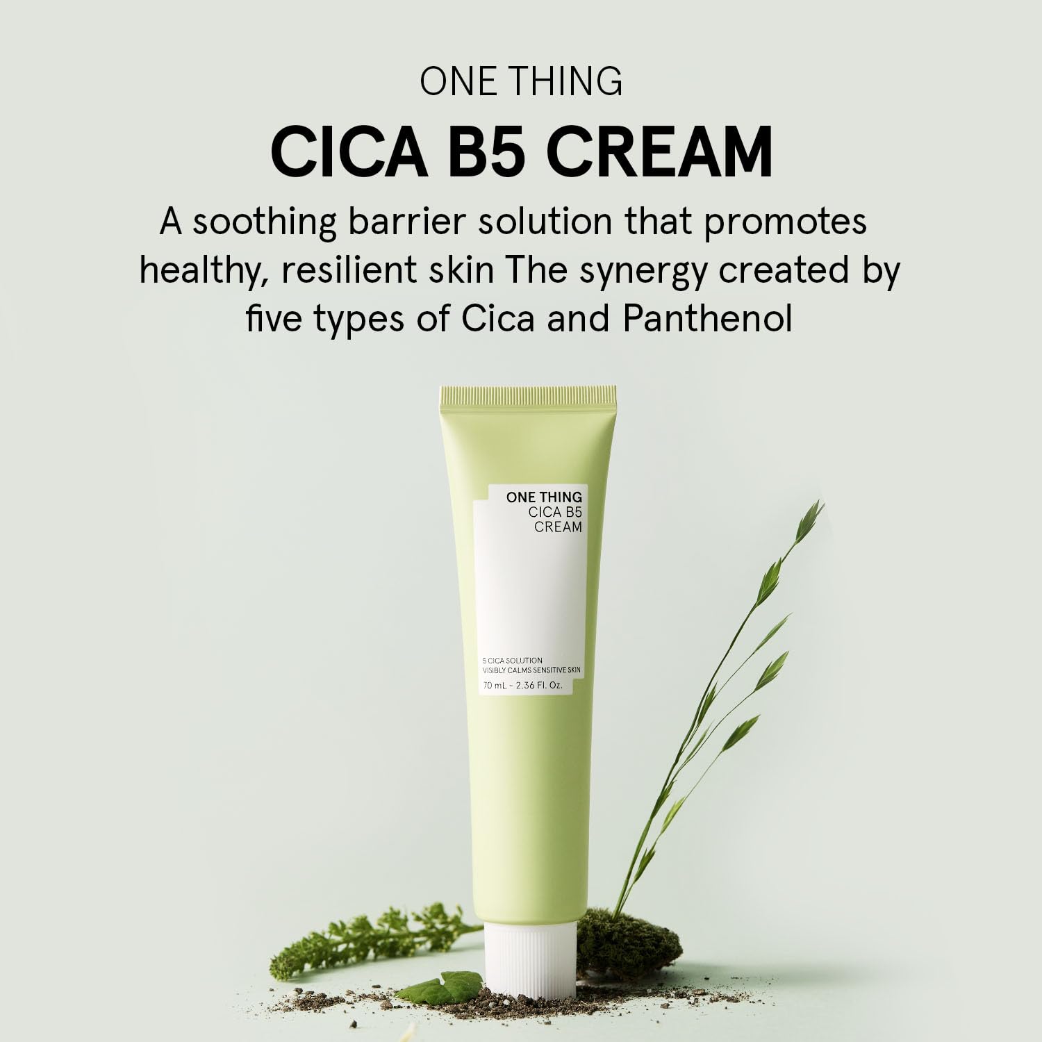ONE THING CICA B5 Moisturizing Cream 2.36 fl.oz / 70ml | Korean Skincare, Ultimate Hydration and Barrier Strengthening for Sensitive Skin, Non-Greasy, Redness Relief