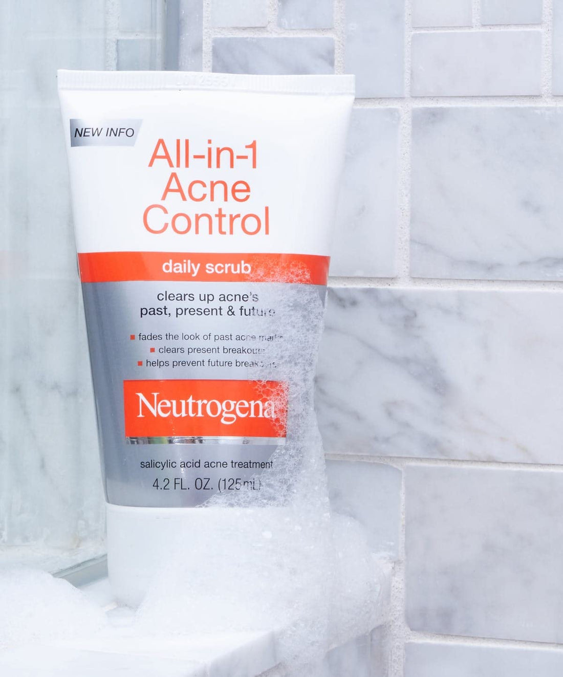Neutrogena All-In-1 Acne Control Daily Face Scrub to Exfoliate and Treat Acne, Salicylic Acid Acne Treatment, 4.2 fl. Oz (Pack of 3)
