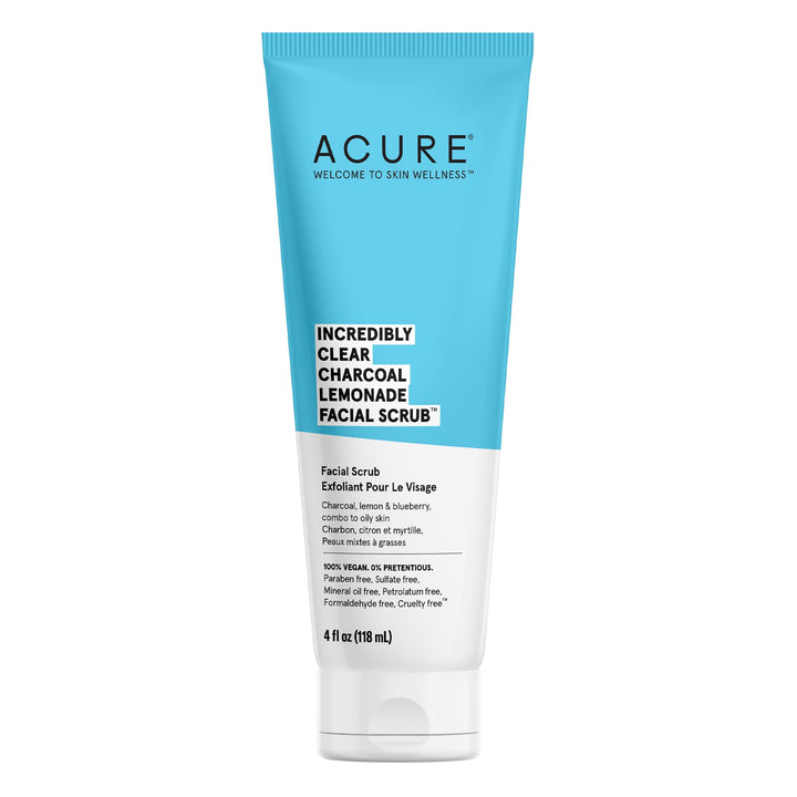 Acure Incredibly Clear Charcoal Lemonade Facial Scrub, 4 fl oz