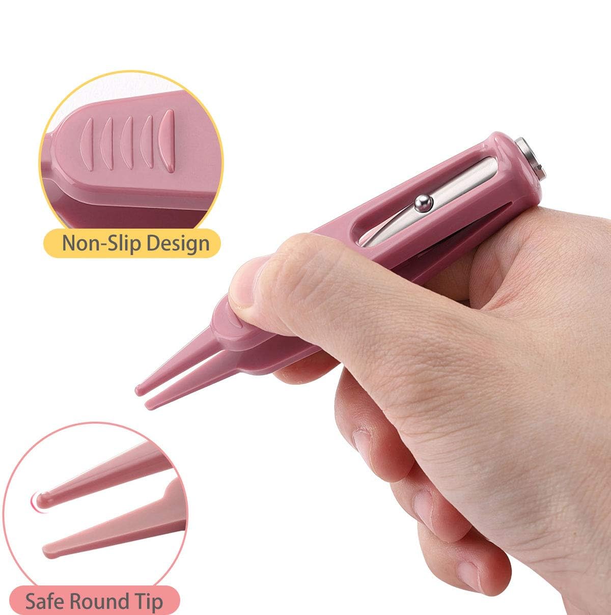 Onwon Infant Nose Cleaning Tweezer with LED Light Round-Head Safe and Effective Clip Care Ear Nose Navel Clean Tool Nipper Plier Pincet Forceps for Relieves Stuffy Nose