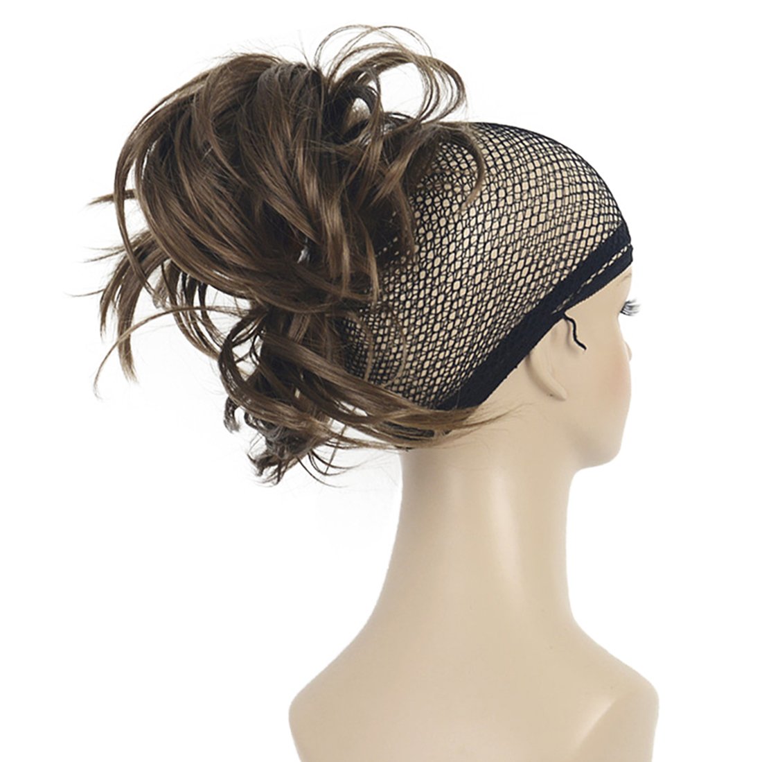 Lydell Adjustable Messy Style Ponytail Hair Extension Synthetic Hair-Piece with Jaw Claw (#12 Lt Reddish Golden Brown)