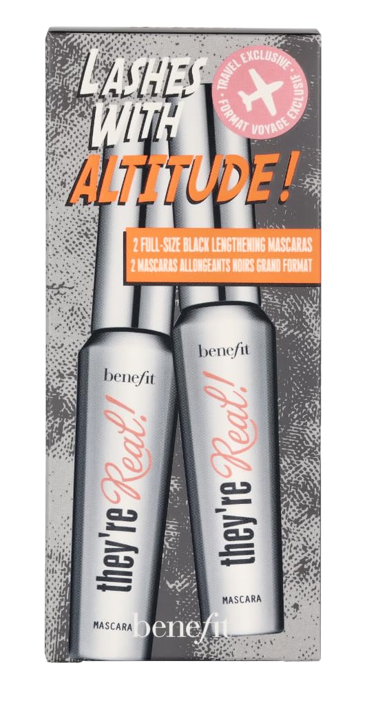 Benefit Cosmetics They're Real Beyond Mascara Duo Set, Black, 0.3 Ounce each