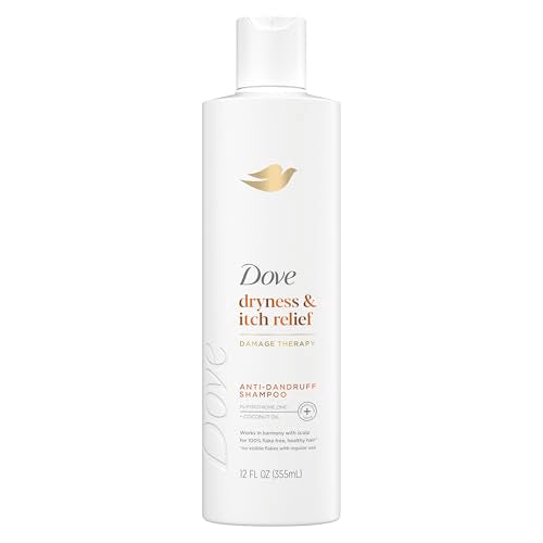 Dove Damage Therapy Derma Shampoo Dryness + Itch for Flaky Scalp with Pyrithione Zinc and Coconut Oil 12 Fl Oz
