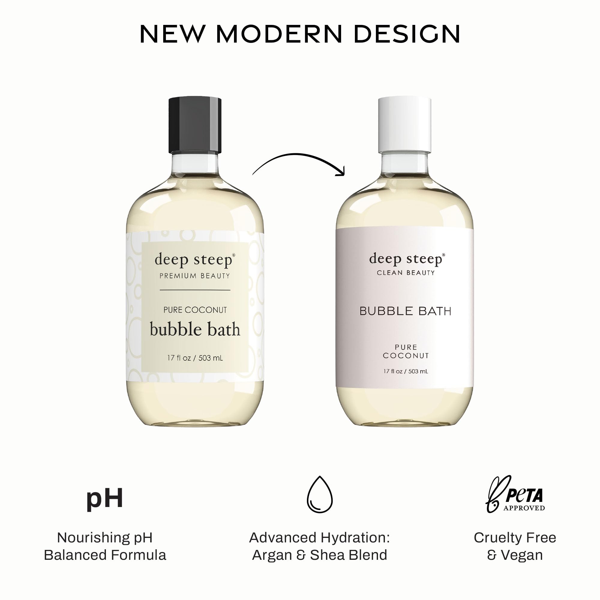 Deep Steep Bubble Bath, Coconut Oil, 17 Ounces (17 Ounce, Pure Coconut)