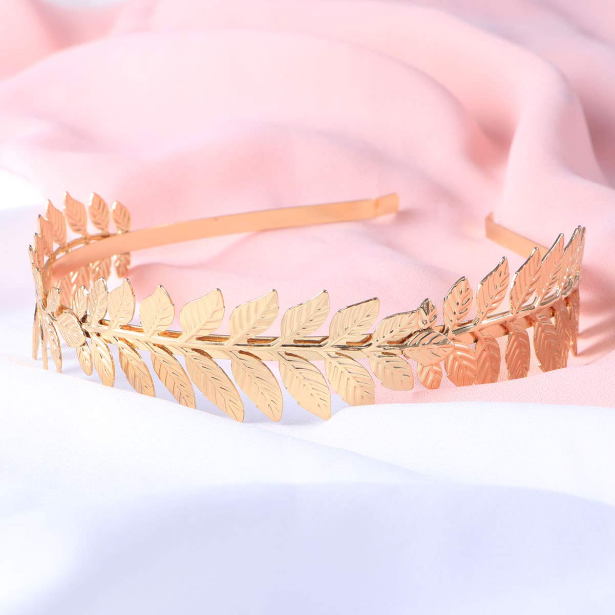 UEETEK Roman Goddess Headband Leaf Bridal Hairband Crown Gold