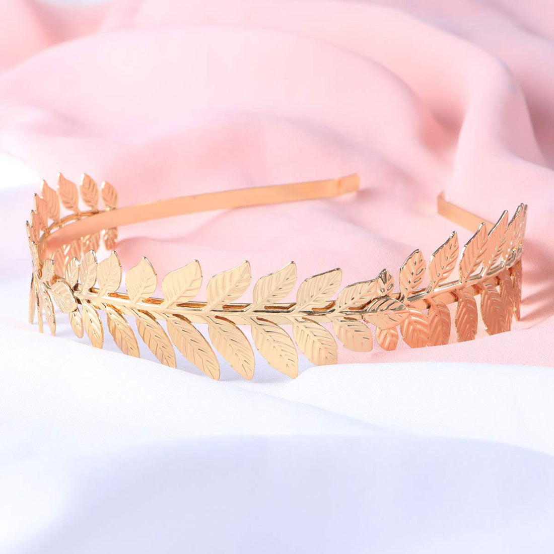 UEETEK Roman Goddess Headband Leaf Bridal Hairband Crown Gold