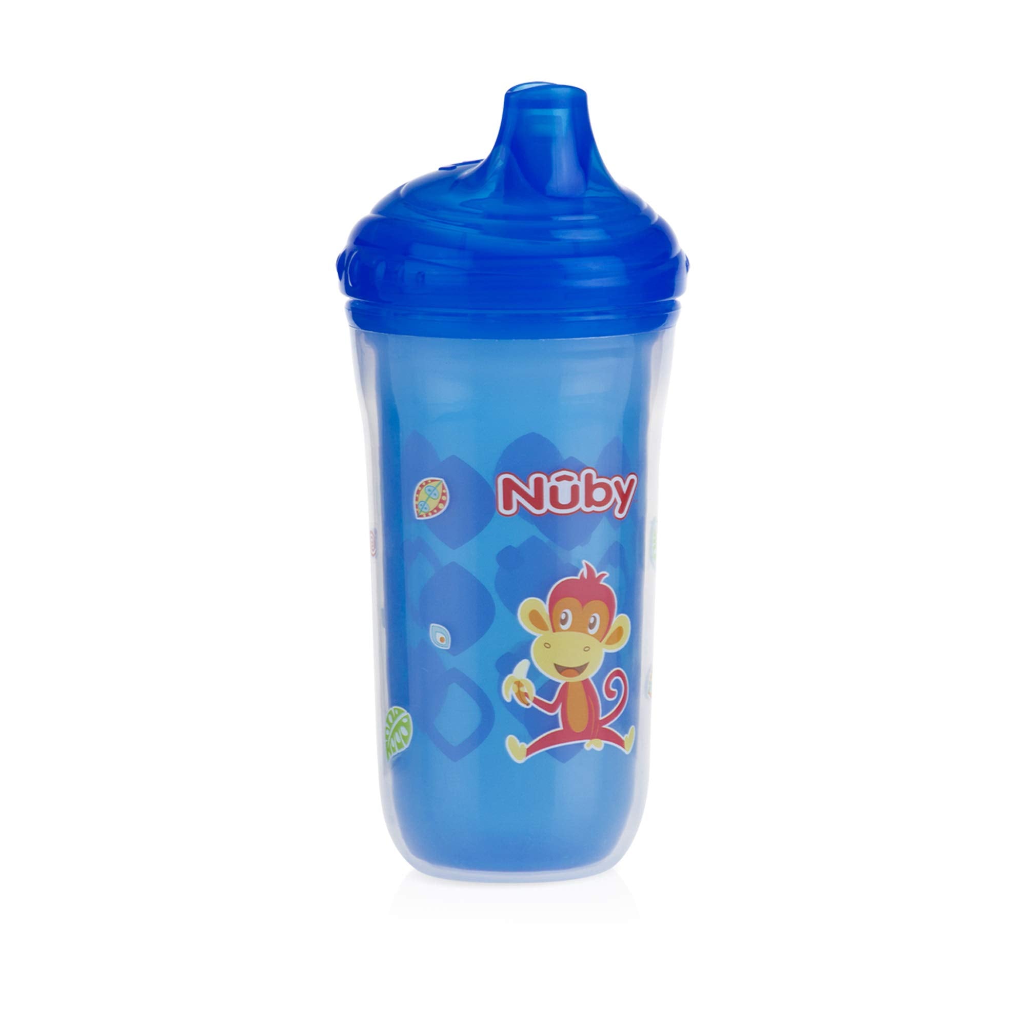 Nuby Insulated No Spill Easy Sip Cup with Vari-Flo Valve Hard Spout, Boy, 9 Oz, 3 Count