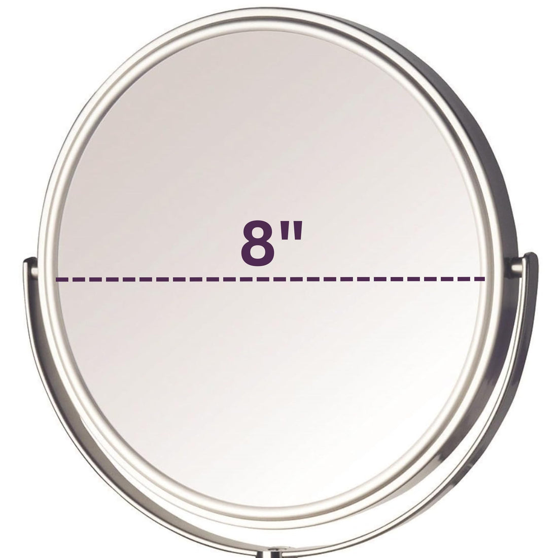 Jerdon JP7506N 8-Inch Wall Mount Makeup Mirror with 5x Magnification, Nickel Finish